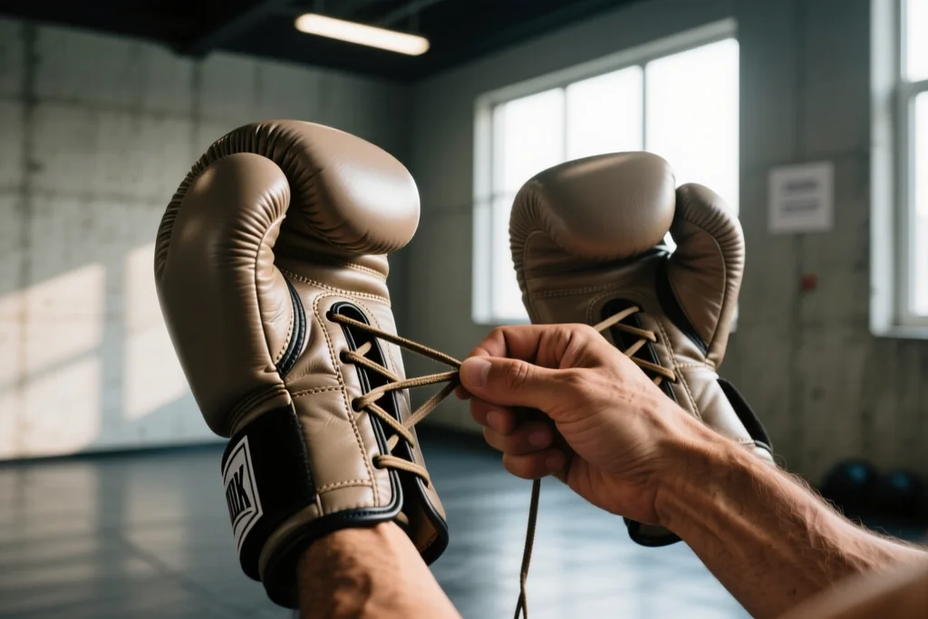Flyweight fighters exchanging strikes at close range